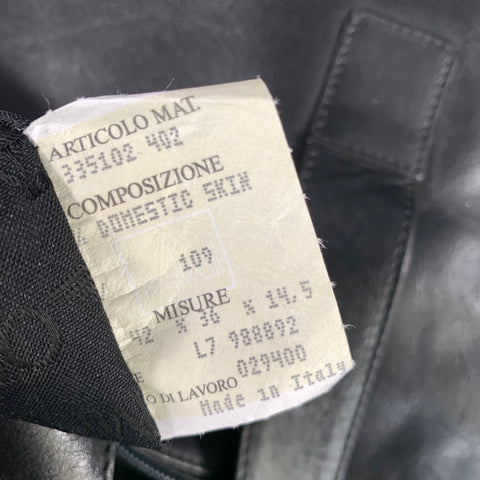 EMPORIO ARMANI Black Leather Briefcase