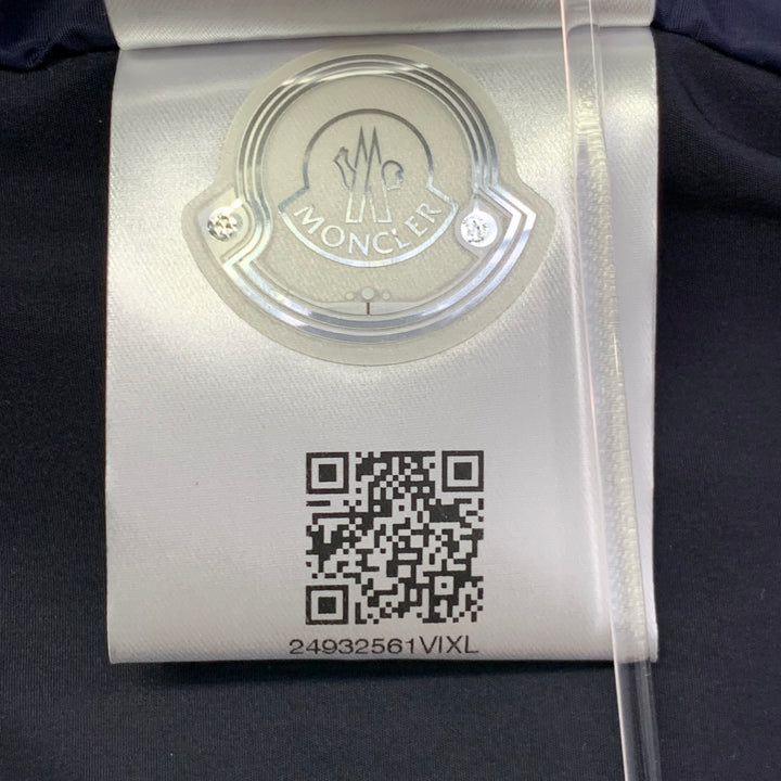 MONCLER 2016 Size M Reynaud Black Navy Polyamide Zip Snaps Coat