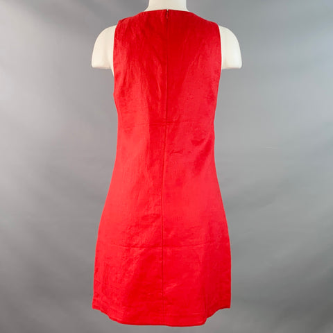 POSSE Size S Elen Red Linen Sleeveless Above Knee Dress