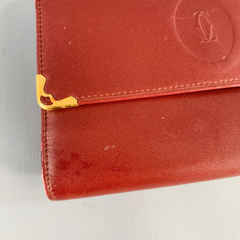 CARTIER Burgundy Logo Leather Wallet