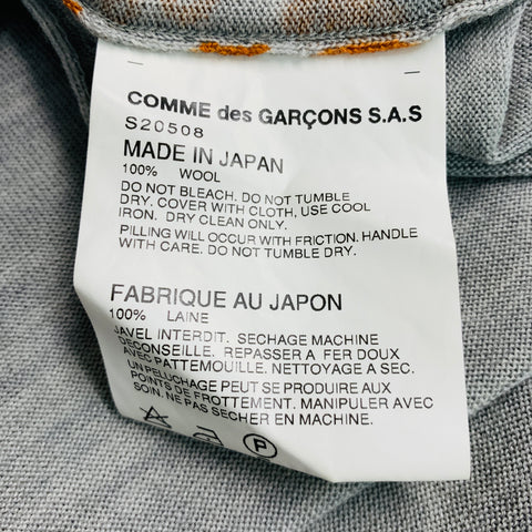 COMME des GARCONS Size L Grey Yellow Animal Print Wool Zip Up Vest