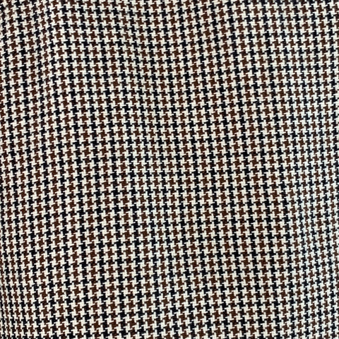 MR. TURK Size 28 Cream Black Brown Houndstooth Cotton Linen Tapered Casual Pants