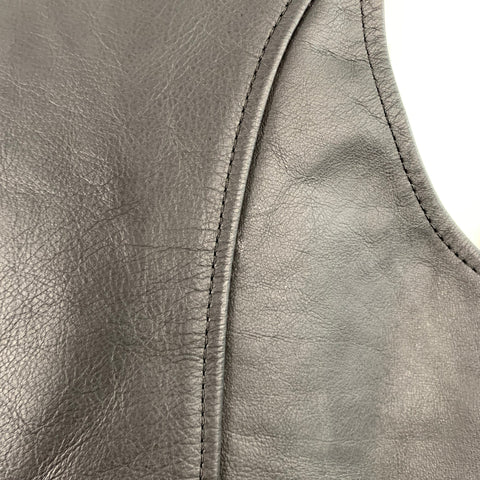 MR. S LEATHER Size S Black Leather Open Front Vest