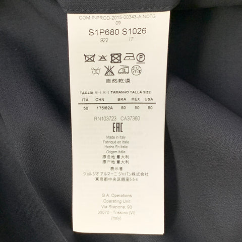 EMPORIO ARMANI Size L Black Virgin Wool Blend Cuffed Dress Pants