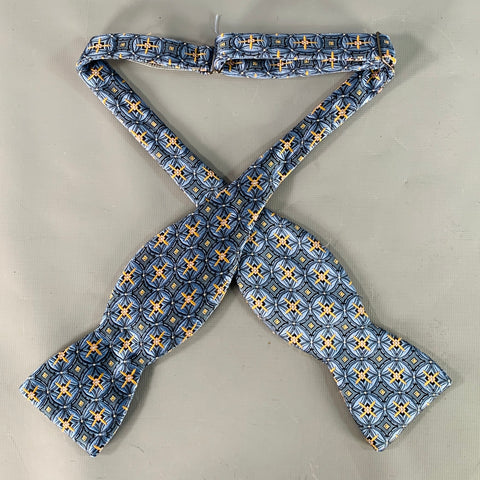 BEAU TIES LTD. Blue Gold Stars Bow Tie