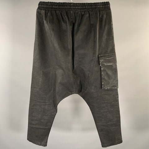 LA HAINE Size S Black Cotton Blend Drop Crotch Casual Pants