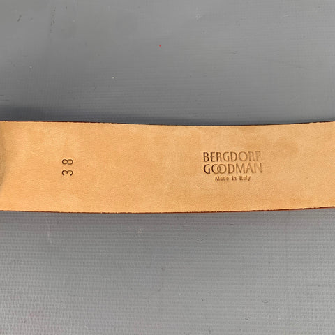 BERGDORF GOODMAN Size 38 Tan Nubuck Ostrich Belt