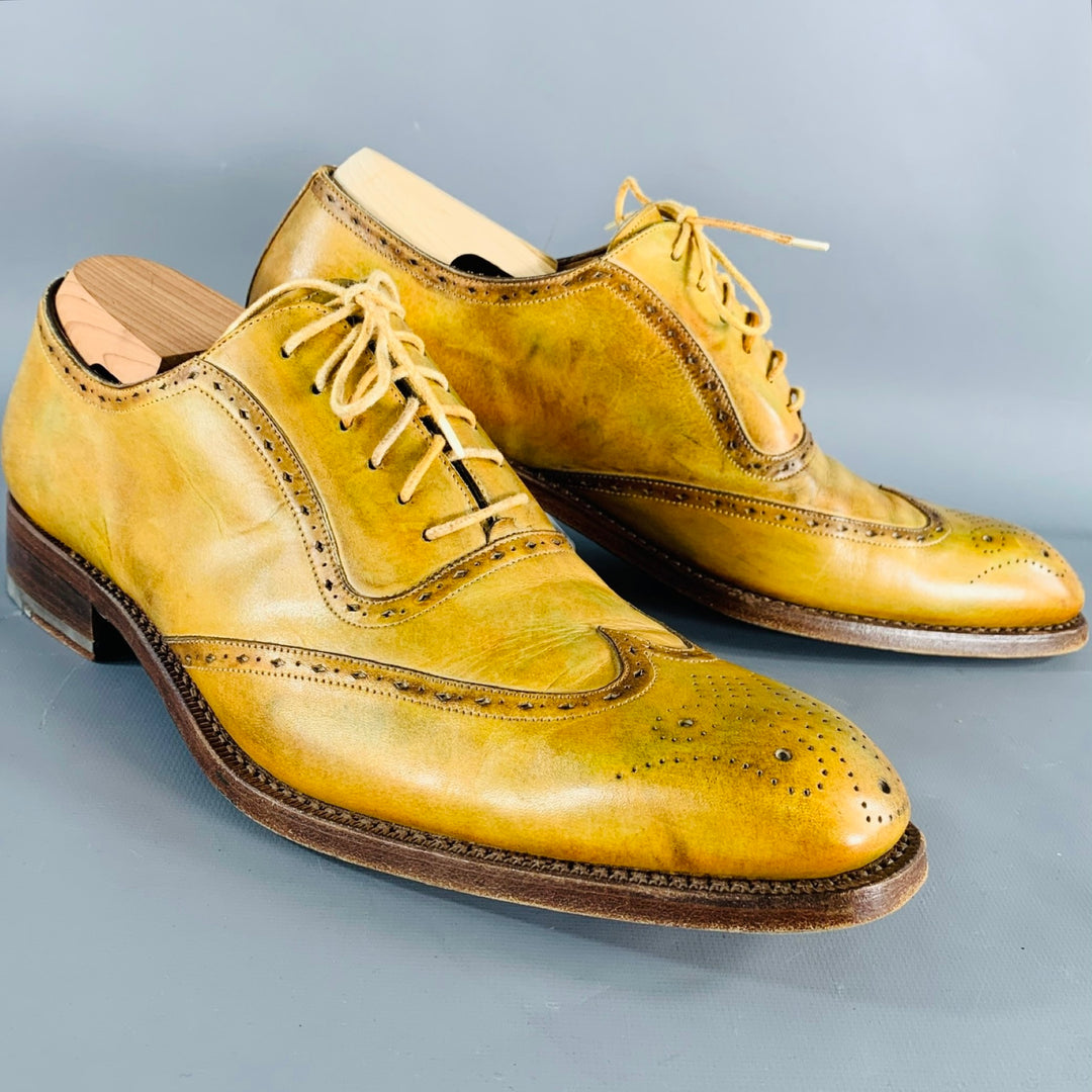 CALZOLERIA HARRIS Size 9 Tan Perforated Leather Lace-Up Shoes CALZOLERIA HARRIS – Sui Generis Designer Consignment main image 4