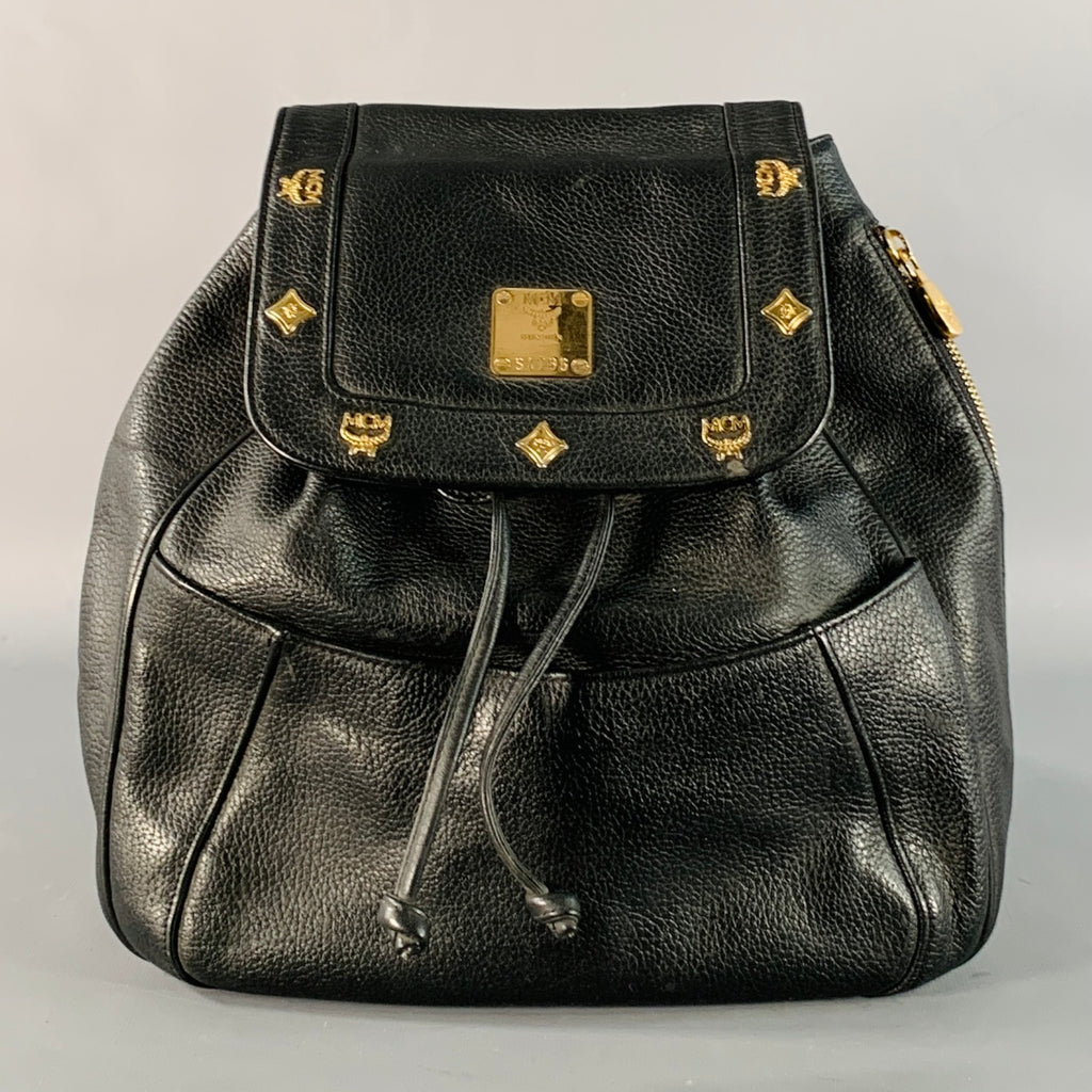 Rare Vintage MCM Brown Leather Drawstring Mini Backpack Vintage MCM ~ Brown Logo Nylon Drawstring Sling Backpack Bag  main image 2