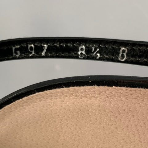 SALVATORE FERRAGAMO Size 8.5 Black Patent Leather Slingback Sandals