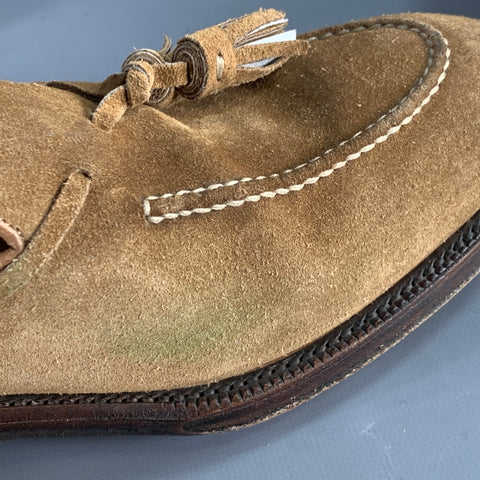 SID MASHBURN Size 11.5 Tan Suede Tassels Loafers