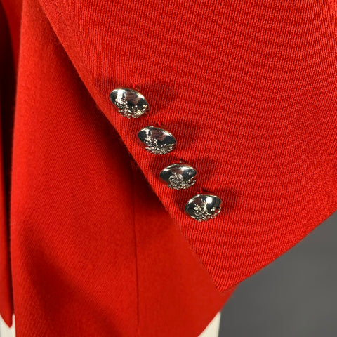 RALPH LAUREN Size 44 Red Wool Notch Lapel Sport Coat