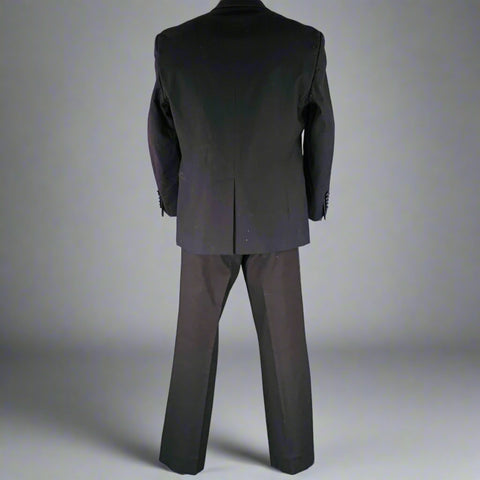 JUST CAVALLI Size 46 Black Cotton Blend Single Breasted Tuxedo