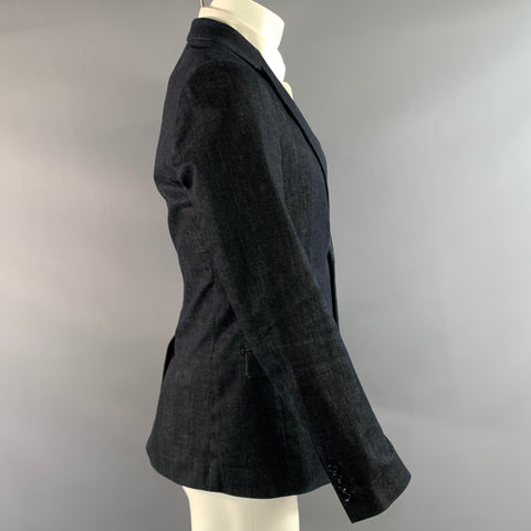 DOLCE & GABBANA Chest Size 38 Blue Indigo Denim Notch Lapel Sport Coat
