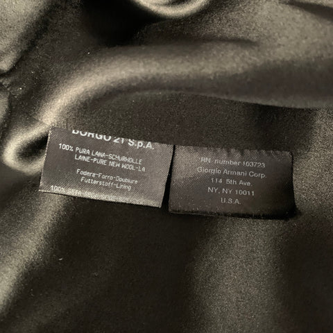 EMPORIO ARMANI Size 44 Black Wool Peak Lapel Sport Coat