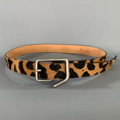 ACNE STUDIOS Brown Black Leopard Pony Leather Belt