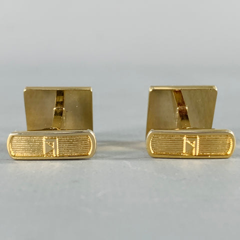KARL LAGERFELD Gold Black Cuff Links