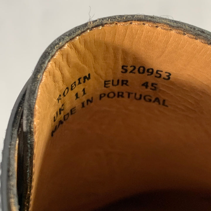 PS by PAUL SMITH Size 12 Robin Black Leather Cap Toe Lace-Up Shoes