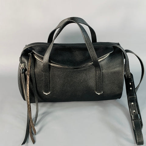 BOTKIER Black Pebble Grain Cowhide Leather Crossbody Handbag