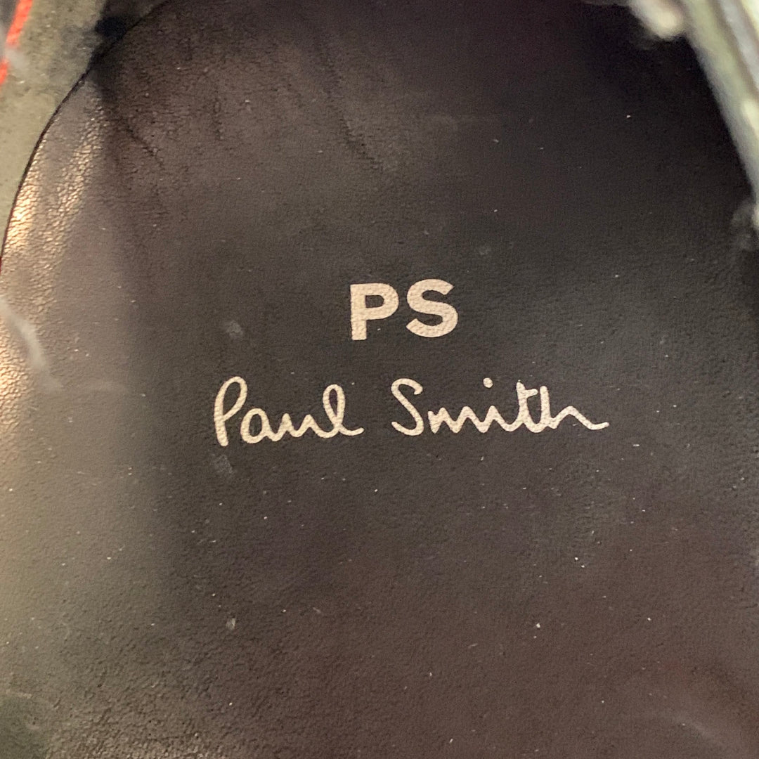 PS by PAUL SMITH Size 10 Black Contrast Stitch Leather Split Toe Moccasin Lace-Up Shoes