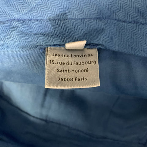LANVIN Size 32 Blue Solid Cotton Tapered Casual Pants