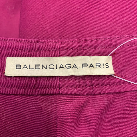 BALENCIAGA 2007 Size 4 Purple Cotton Skirt Panel Shorts