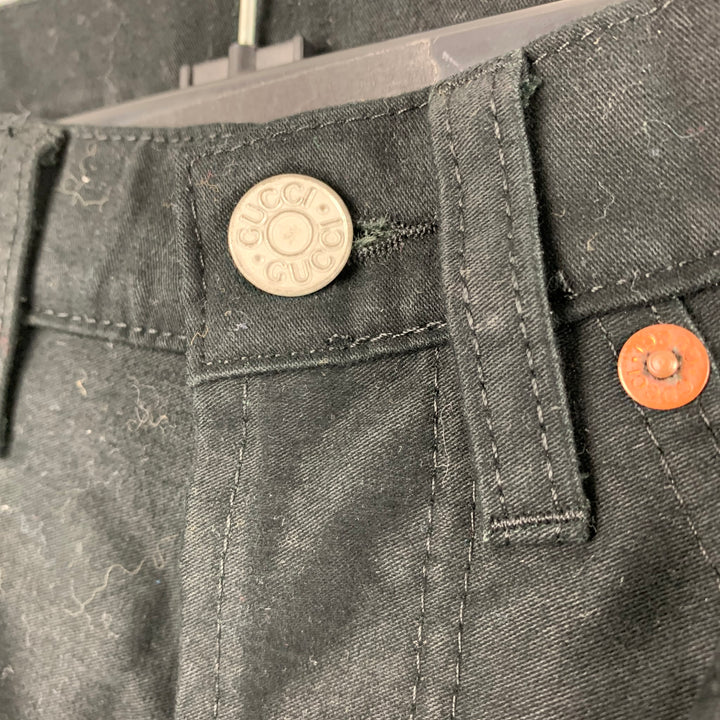 GUCCI Size 28 Black Cotton Bootcut Jeans