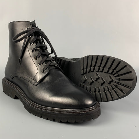 Bottes cheville à lacets en cuir noir AQUATALIA Taille 11