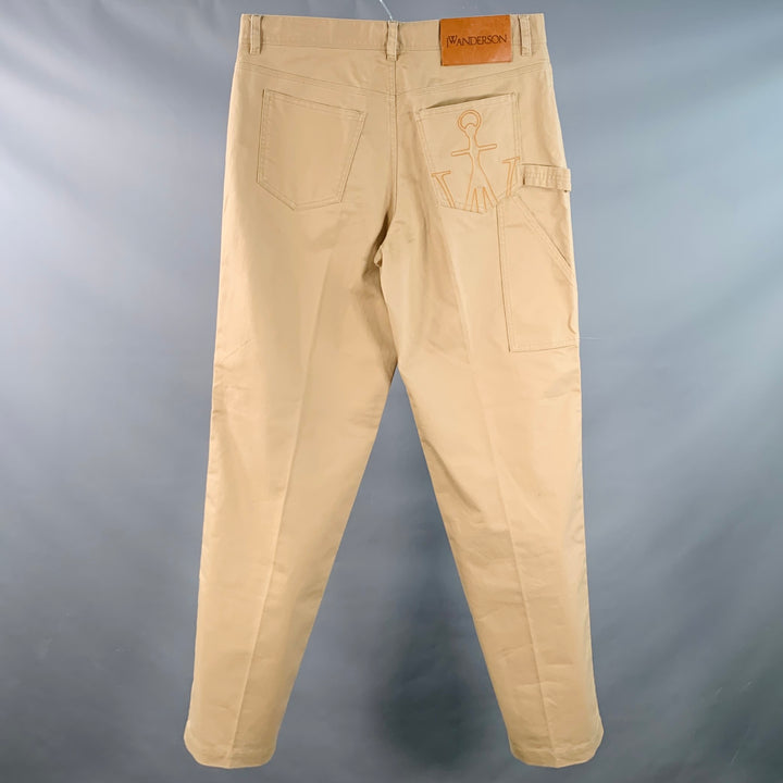 JW ANDERSON Size 40 Tan Cotton Tapered Flat Front Zip Fly Casual Pants