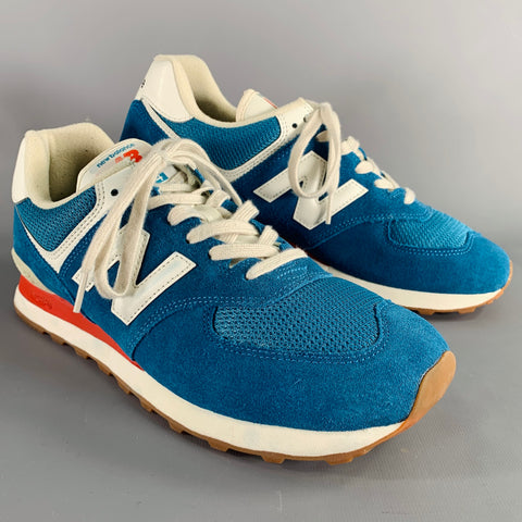 NEW BALANCE Size 11 Classic 574 Blue White Mesh Classic Sneakers