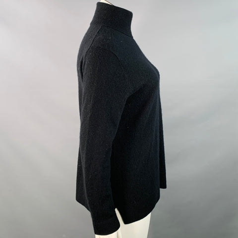 NEIMAN MARCUS Size XL Black Cashmere Knit Turtleneck Pullover