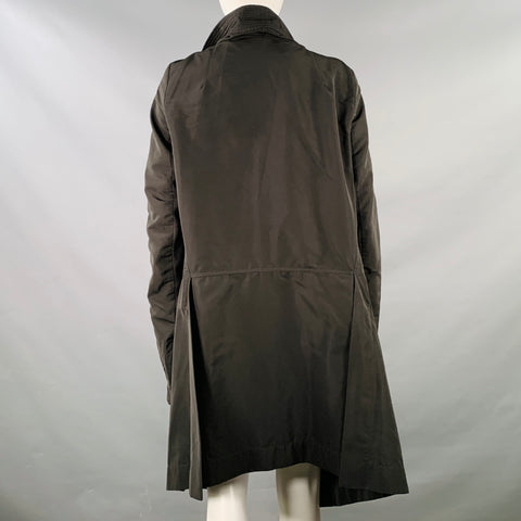 RICK OWENS Size 8 Black Polyester Blend Asymmetrical Zip Up Jacket