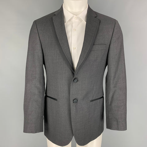 BLACK by VERA WANG Size 38 Grey Black Wool Notch Lapel Tuxedo Sport Coat