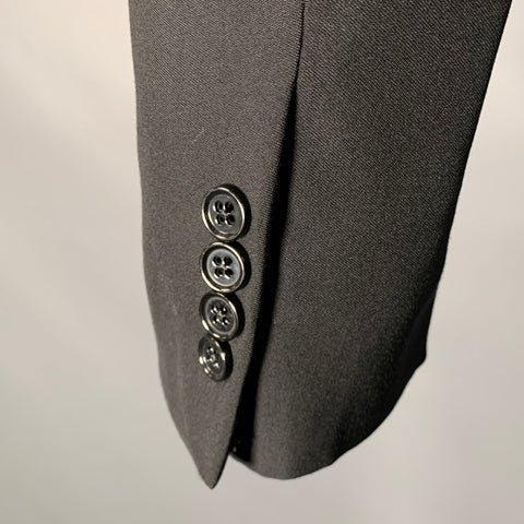 RALPH LAUREN Size 38 Short Black Wool Peak Lapel Tuxedo