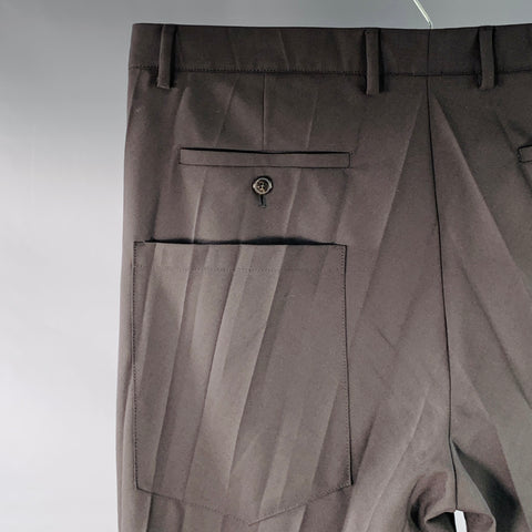 VALENTINO Pantalon plissé noir Taille 36 en mélange polyester et laine vierge