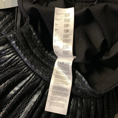 MAJE Size 1 Black Polyester Stripe A Line Knee Length Skirt
