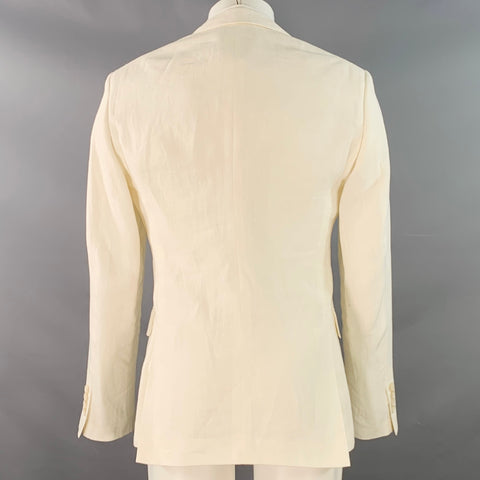 NORDSTROM Size 40 Cream Linen Notch Lapel Sport Coat