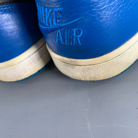 NIKE Size 10 Blue White Black Color Block High Top Sneakers