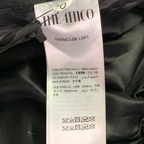 THE ATTICO Size S Black Lambskin Leather High Waisted Breeches Casual Pants