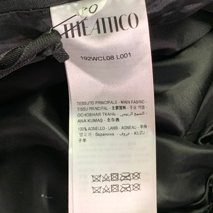 THE ATTICO Size S Black Lambskin Leather High Waisted Breeches Casual Pants