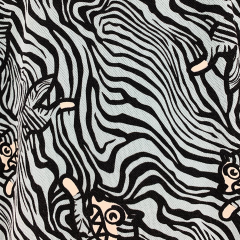 ICECREAM Size M Green Black Tiger Print Cotton Buttoned Polo