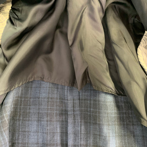 ERMENEGILDO ZEGNA Size 48 Regular Blue Navy Plaid Notch Lapel Sport Coat