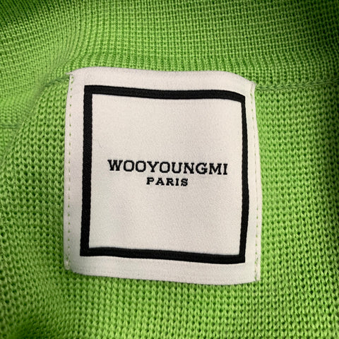 WOOYOUNGMI Size 38 Green Knit Wool Short Sleeve Polo