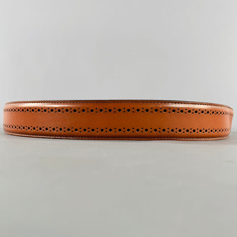 ALLEN EDMONDS Size 36 Brown Perforated Leather Belt
