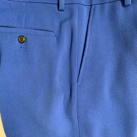 AMI by ALEXANDRE MATTIUSSI Size 28 Royal Blue Wool Twill Button Fly Dress Pants