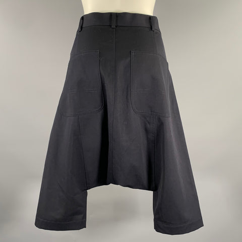 COMME des GARCONS Size S Black Wool RI-P006 Drop crotch Shorts