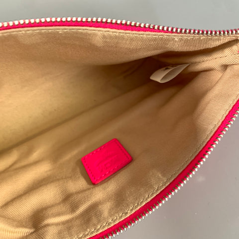 MCM SS2019 Pink Neon Monogram PVC Wristlet
