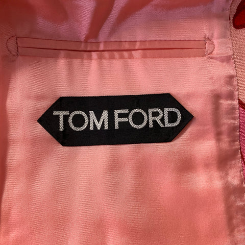 TOM FORD Size XS Pink Orange Floral Peak Lapel Jacket Indoor Blazer