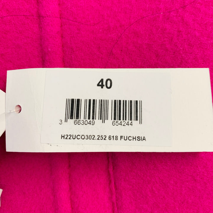 AMI by ALEXANDRE MATTIUSSI FW22 Size 40 Pink Textured Wool Hidden Buttons Oversized Coat
