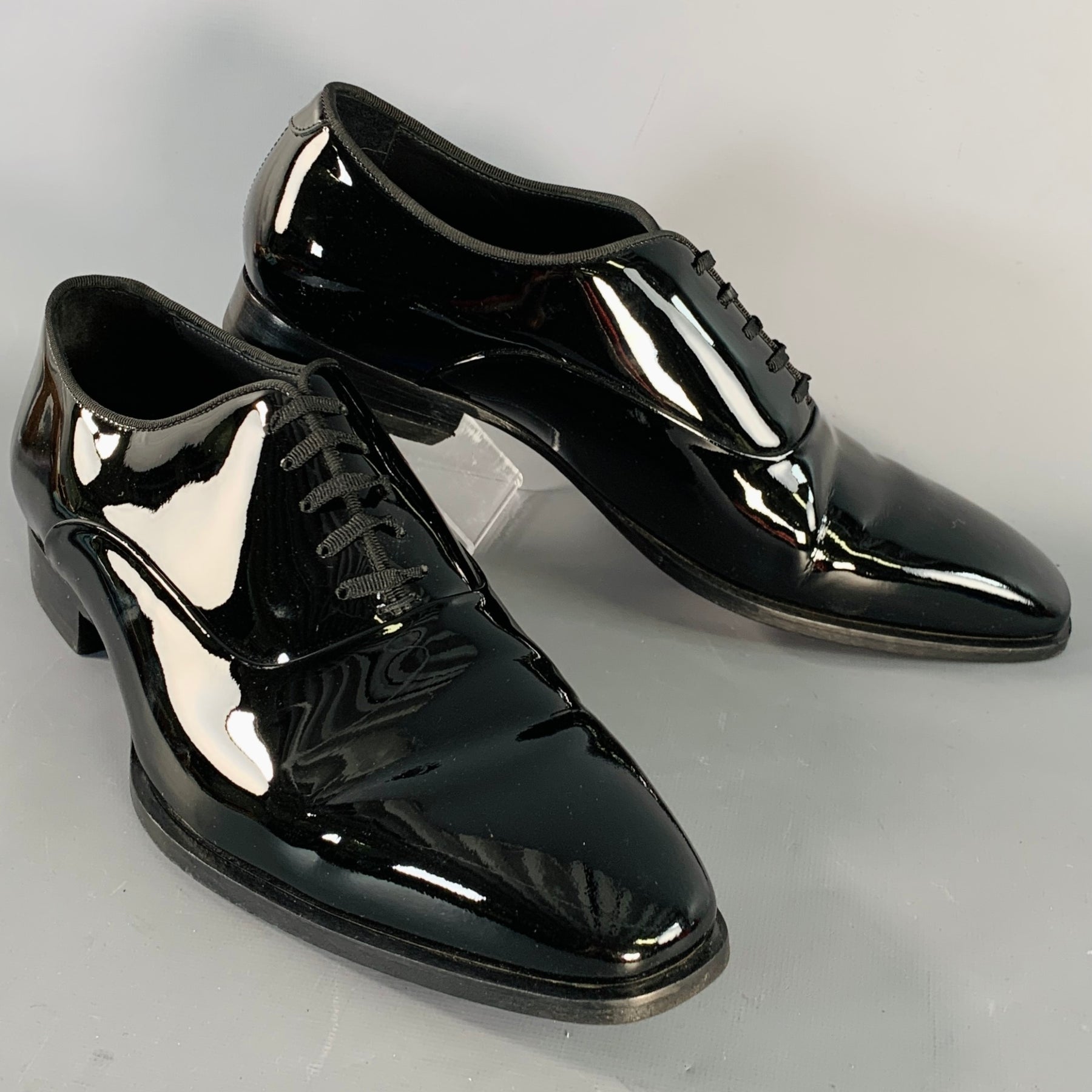 SUITSUPPLY Size 9.5 Black Patent Leather Oxford Tuxedo Lace-Up Shoes SUITSUPPLY Size 9.5 Black Patent Leather Oxford Tuxedo Lace  main image 2